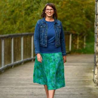 Sukně midi Mint Garden Queen | PachaMama.cz