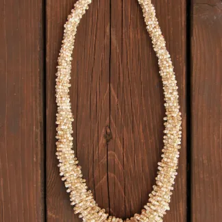 Náhrdelník Diana, korálkový, luxusní, béžový, dlouhý | PachaMama.cz
