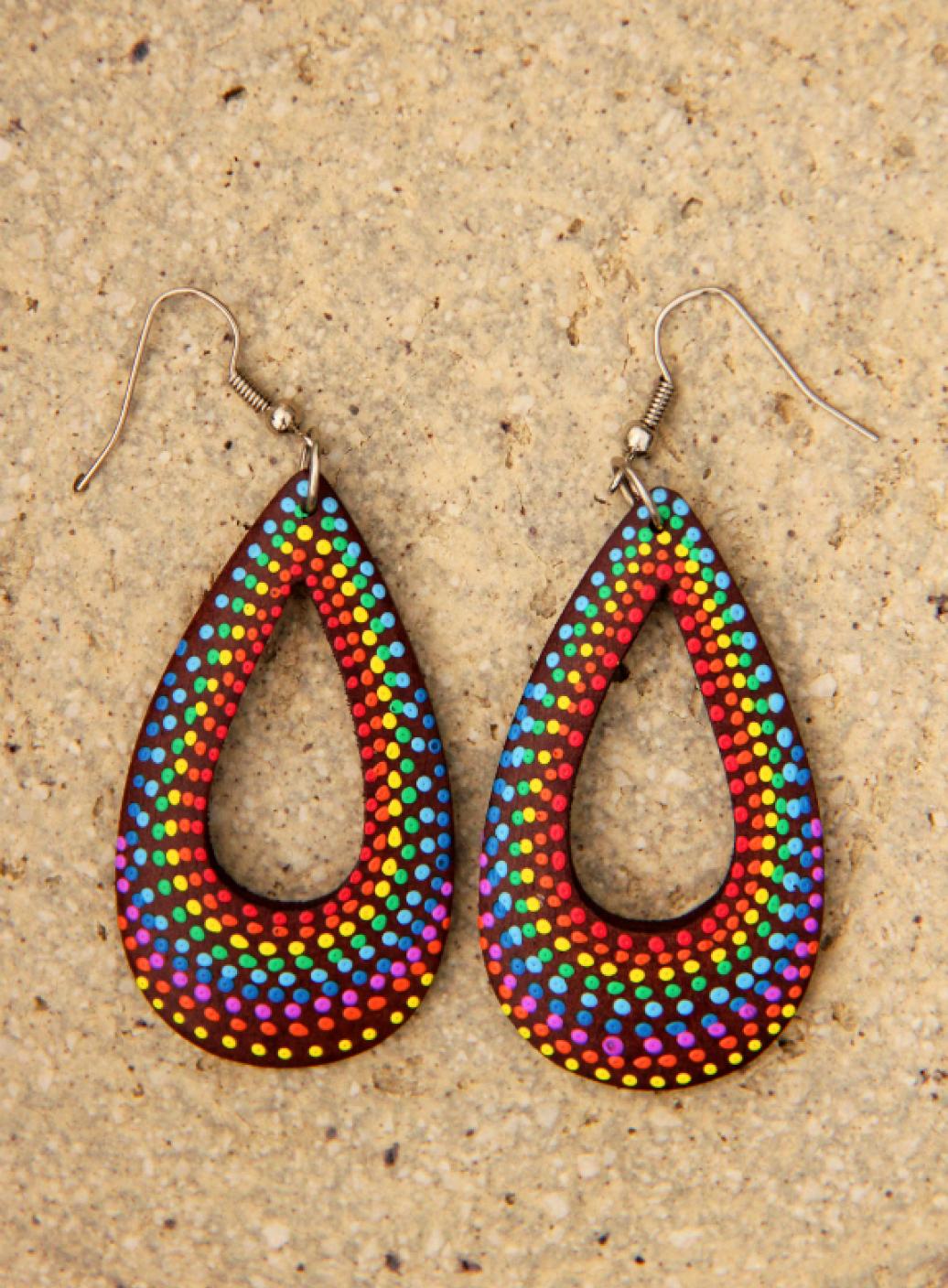 Dřevěné náušnice malované | PachaMama.cz