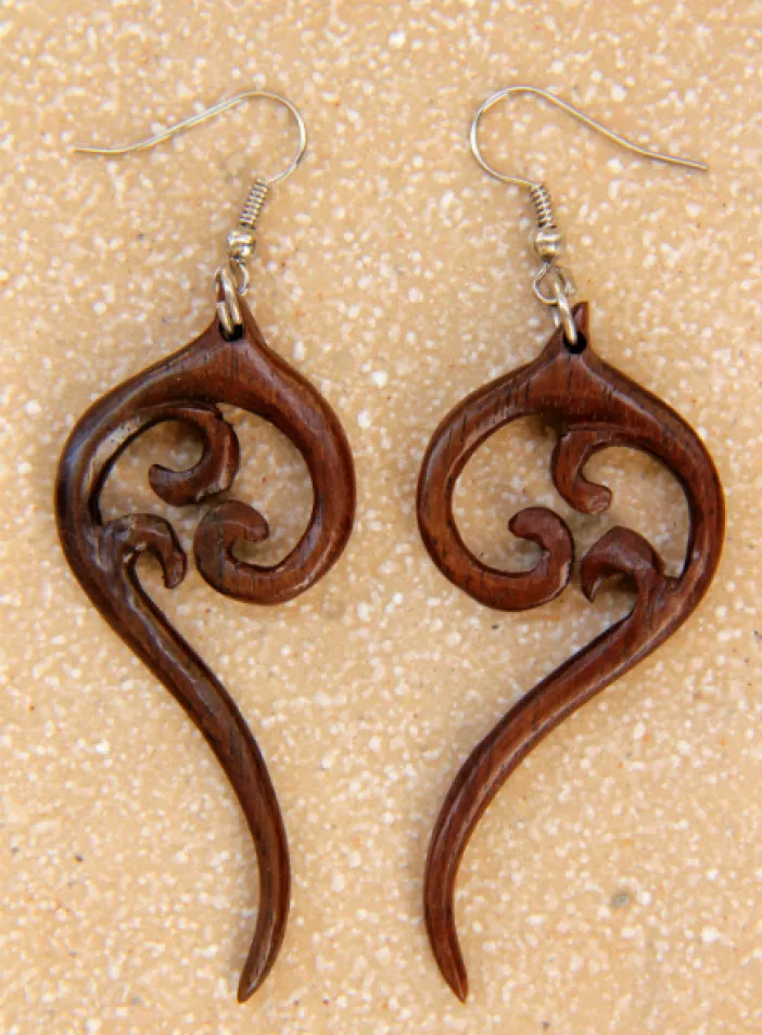 Dřevěné náušnice "Bali dream" | PachaMama.cz