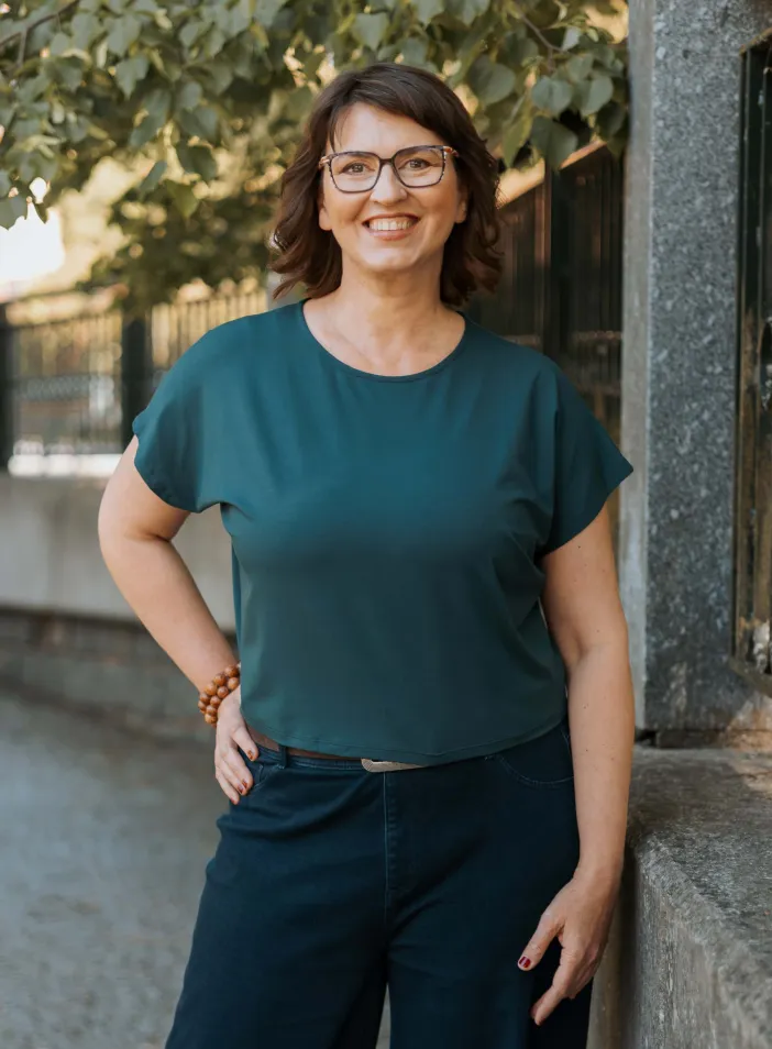 Volné tričko Nicole "DK Teal" | PachaMama.cz