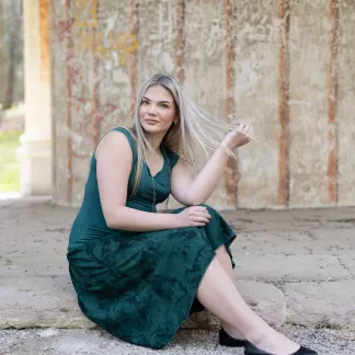 Sukně midi Green Velvet Queen | PachaMama.cz