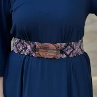 Korálkový opasek s dřevěnou přezkou | PachaMama.cz