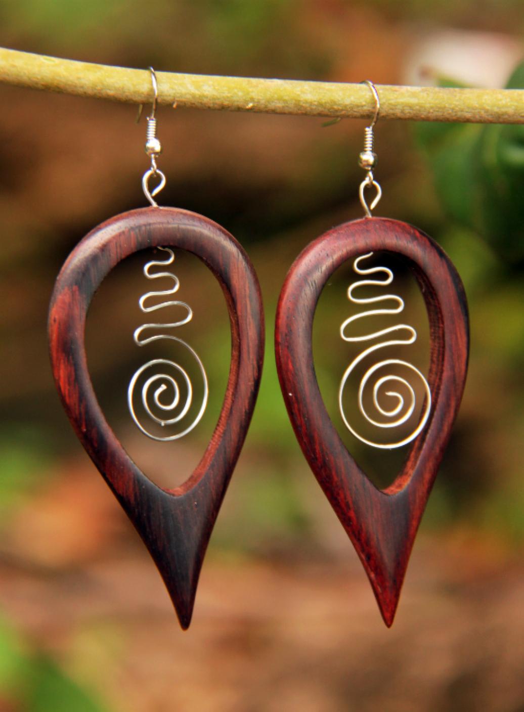 Originální dřevěné náušnice 