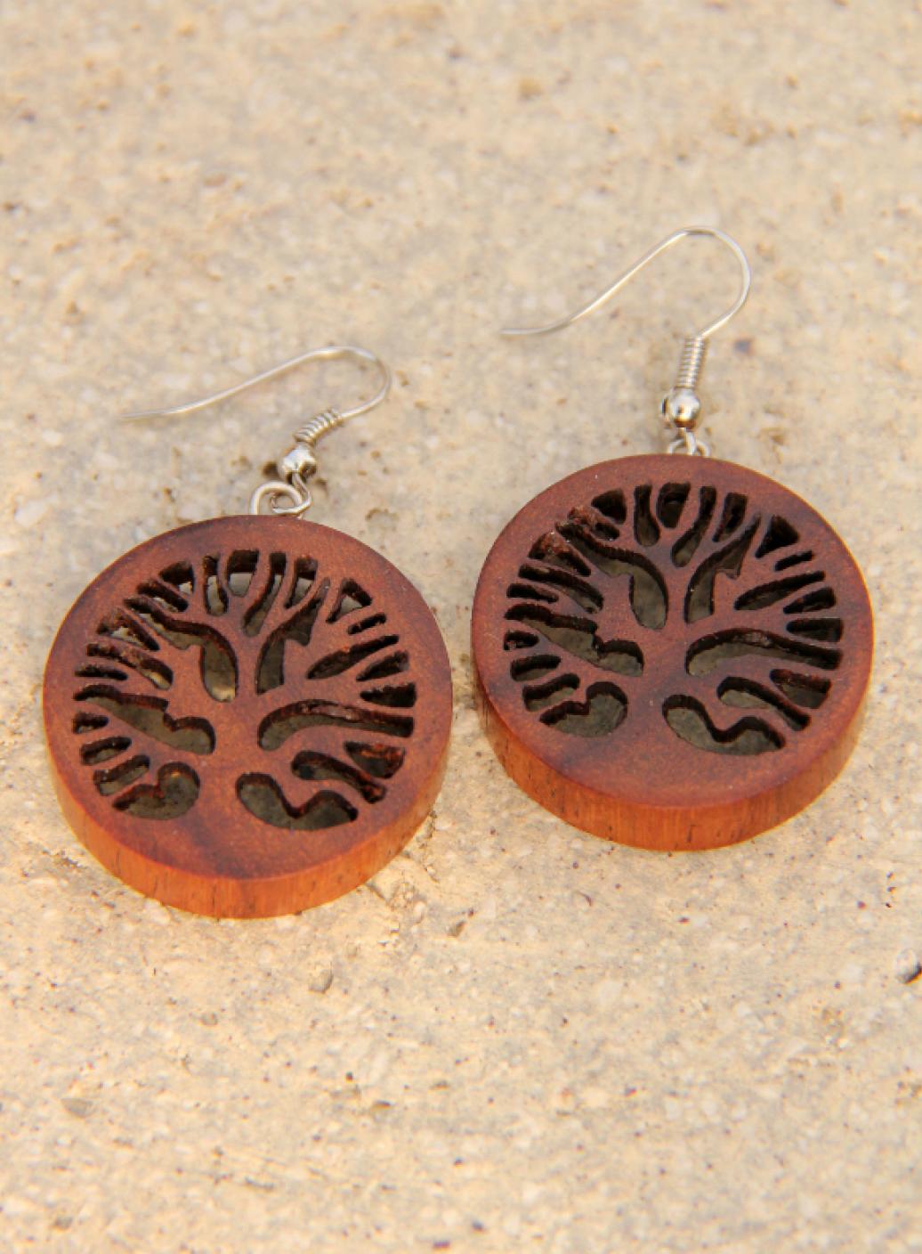 Dřevěné náušnice 