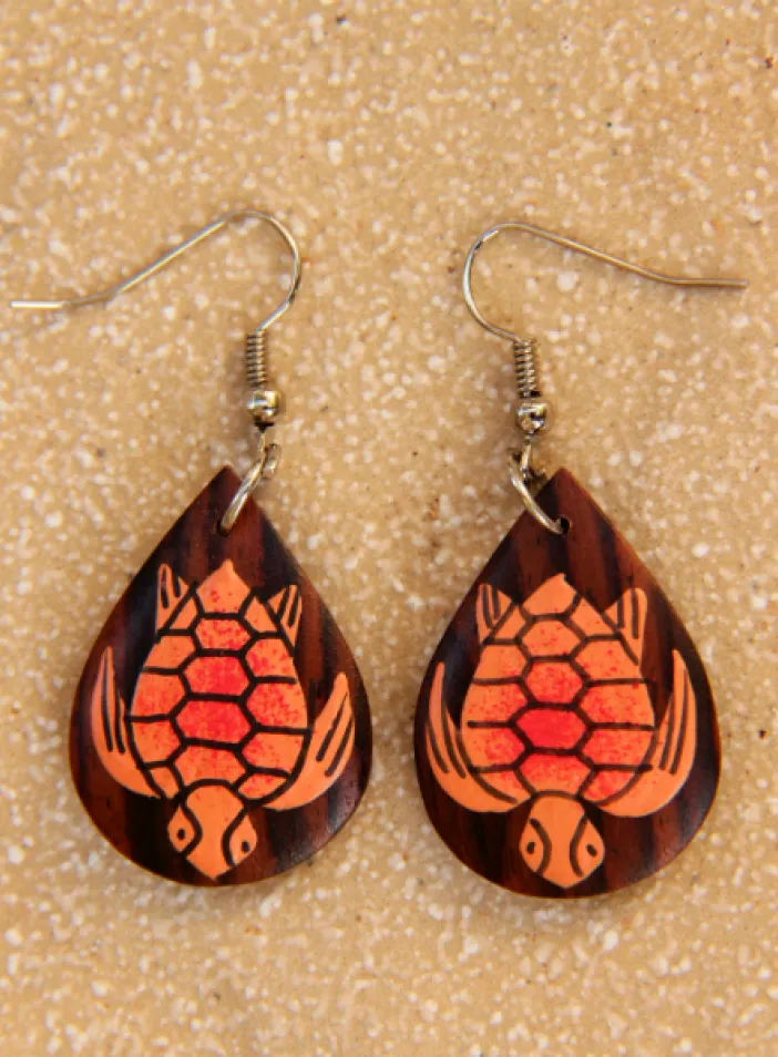 Dřevěné náušnice malované  | PachaMama.cz