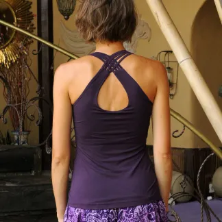 Tílko Lea s všitou braletkou, barva PLUM | PachaMama.cz