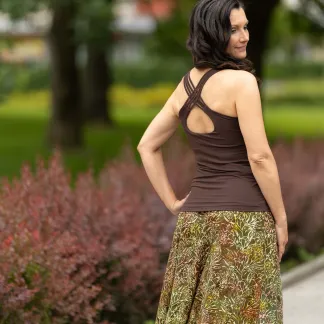 Tílko Lea s všitou braletkou, barva CHOCOLATE | PachaMama.cz