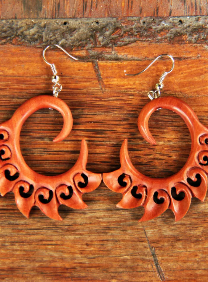 Originální dřevěné náušnice " Light Divine" | PachaMama.cz