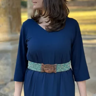 Korálkový opasek s dřevěnou přezkou | PachaMama.cz