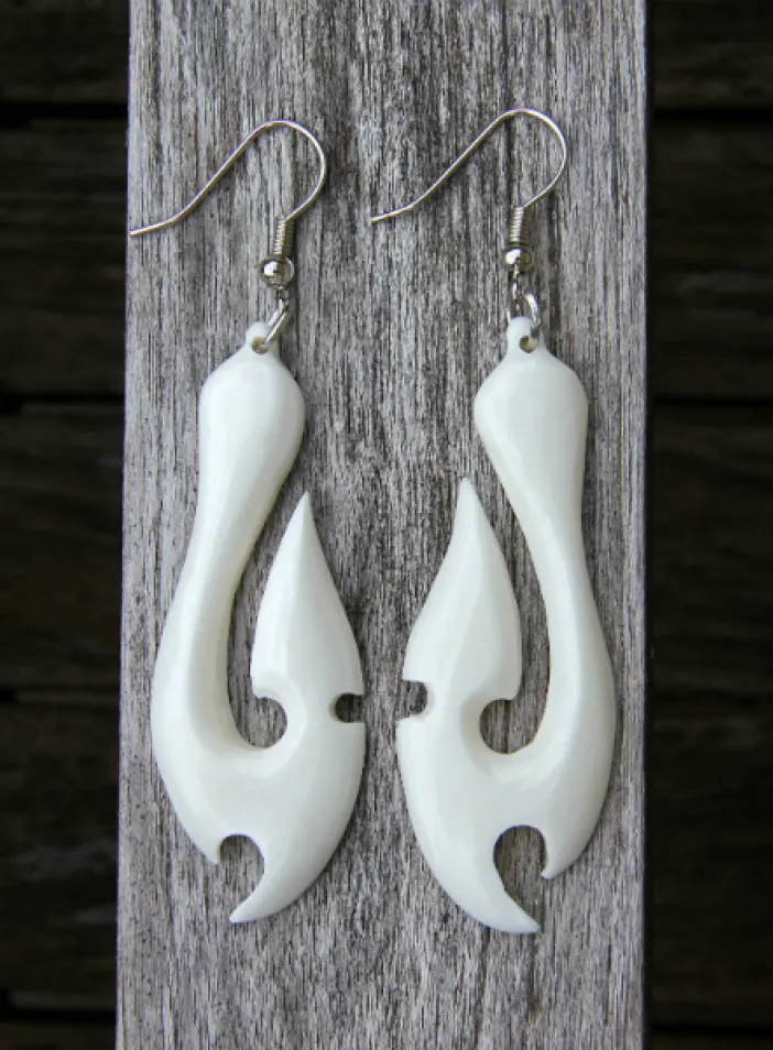 Kostěné náušnice "Happiness" | PachaMama.cz