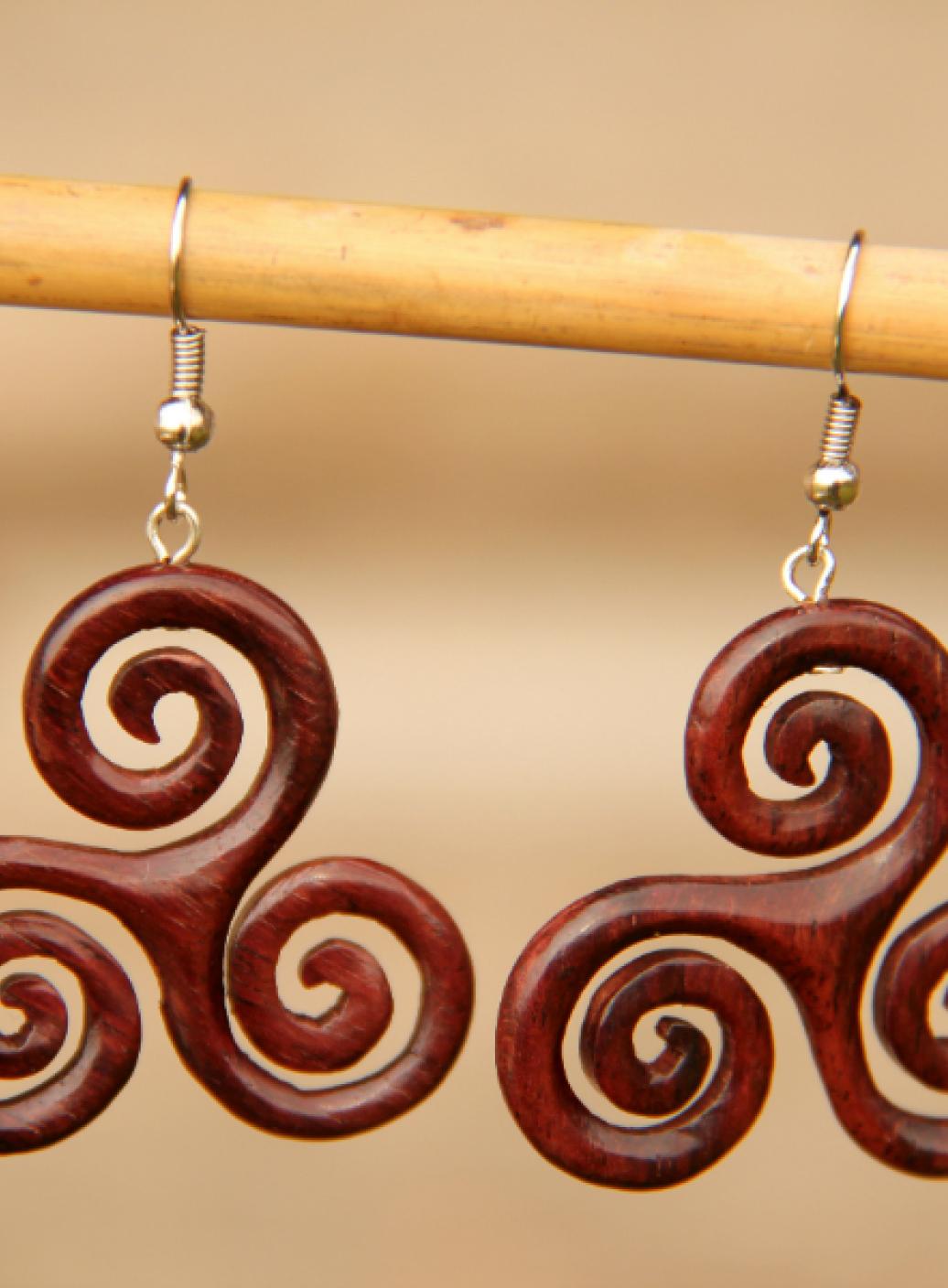 Dřevěné náušnice 