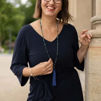 Náhrdelník Japa mala s modrým střapcem | PachaMama.cz