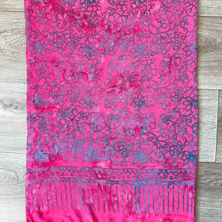 Sarong růžový s modrými květy | PachaMama.cz