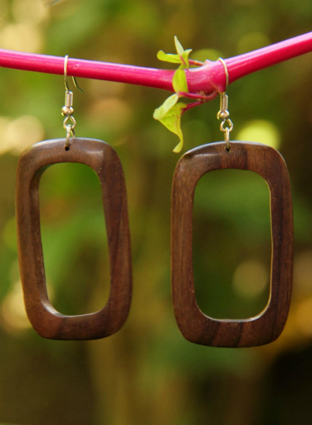 Dřevěné náušnice 