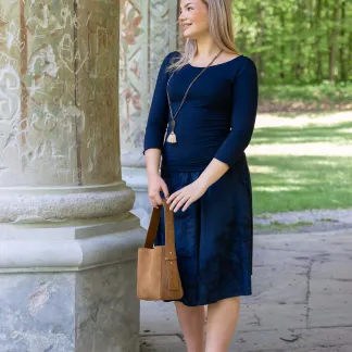 Sukně midi Blue Velvet Queen | PachaMama.cz