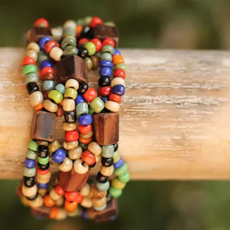 Korálkový náramek, barevný mix | PachaMama.cz