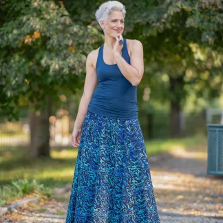 Tílko Lea s všitou braletkou, barva NAVY | PachaMama.cz