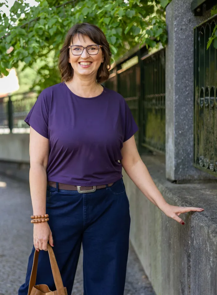 Volné tričko Nicole "Plum" | PachaMama.cz