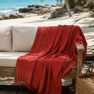 Sarong červený se spirálkami | PachaMama.cz