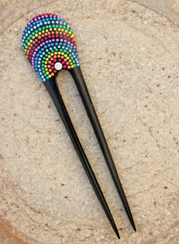 Jehlice dřevěná, duhová, malovaná  | PachaMama.cz