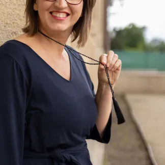 Náhrdelník Japa mala černý se střapcem | PachaMama.cz