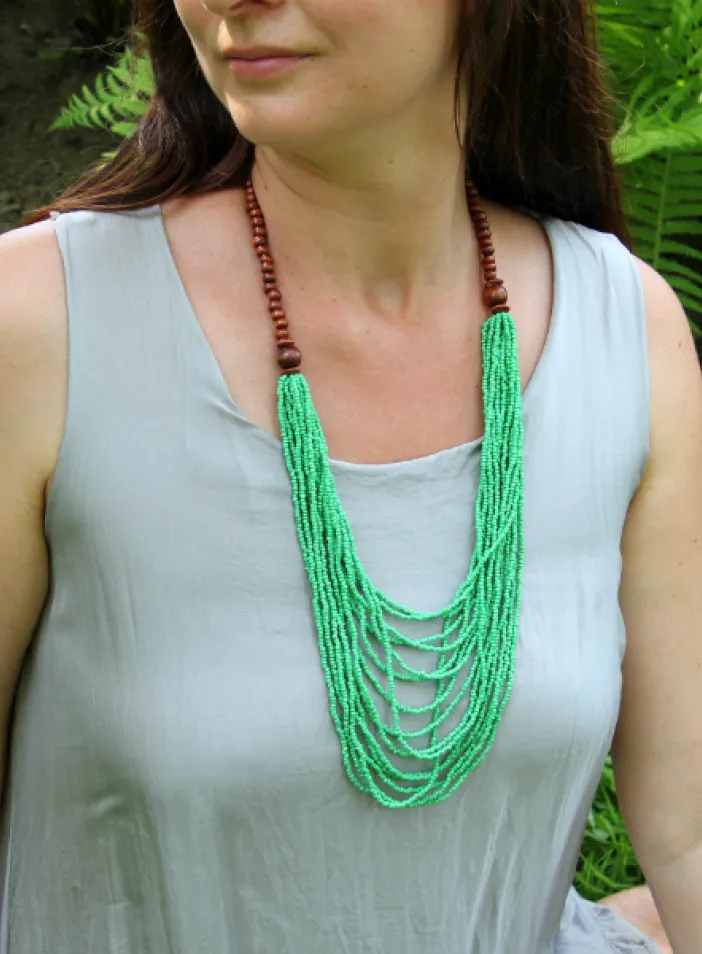 Náhrdelník Kasandra, zelený | PachaMama.cz