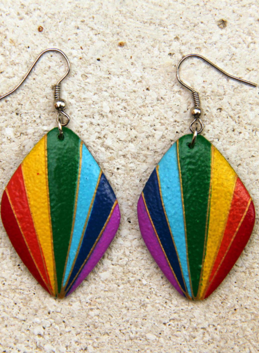 Dřevěné náušnice malované 