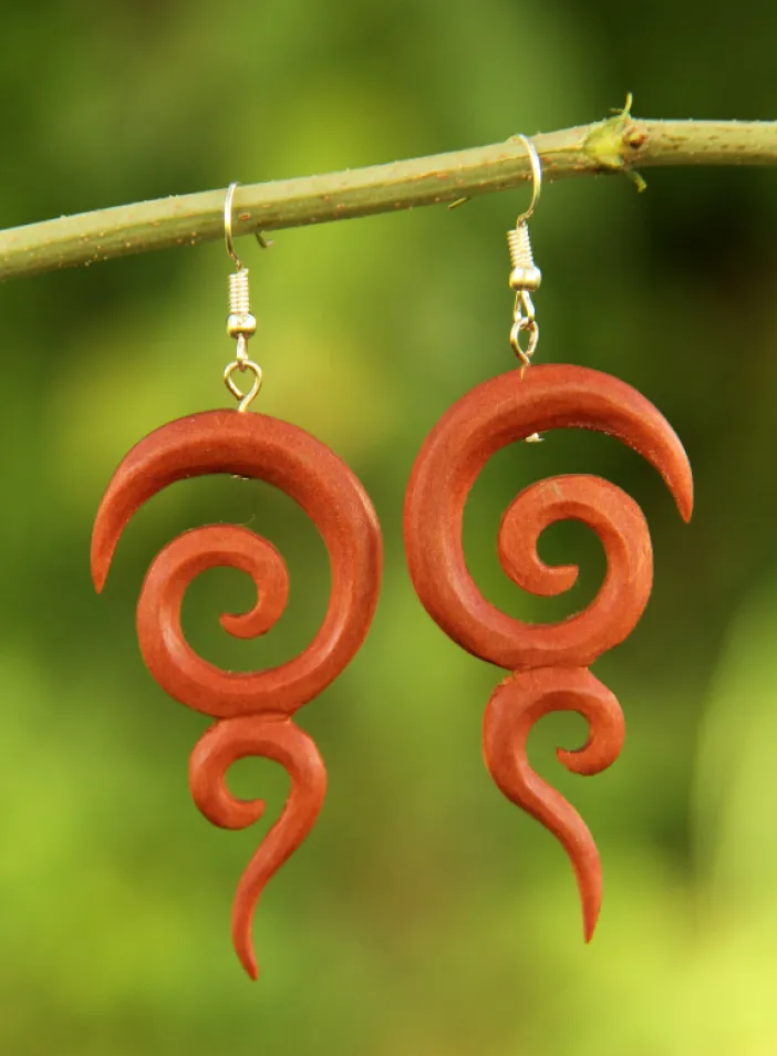 Dřevěné náušnice "Curle" | PachaMama.cz