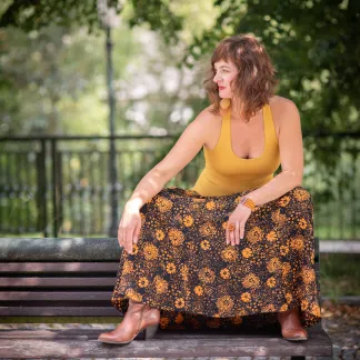 Tílko Lea s všitou braletkou, barva CHINESE YELLOW | PachaMama.cz