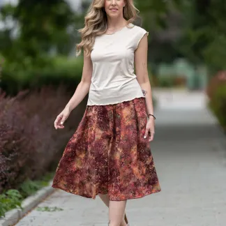 Sukně midi Autumn Poppy Queen | PachaMama.cz