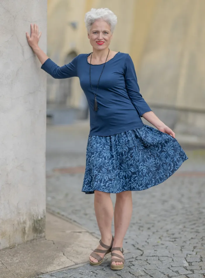 Sukně krátká "Blue Lilia" | PachaMama.cz