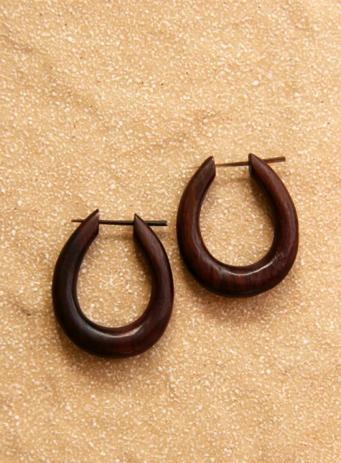 Dřevěné náušnice s tyčkou  | PachaMama.cz