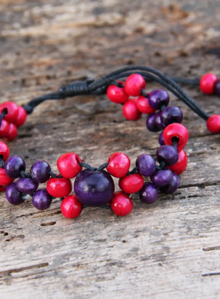 Náramek s dřevěnými korálky   | PachaMama.cz