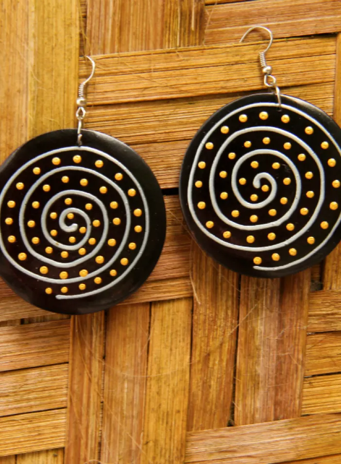Dřevěné náušnice malované | PachaMama.cz
