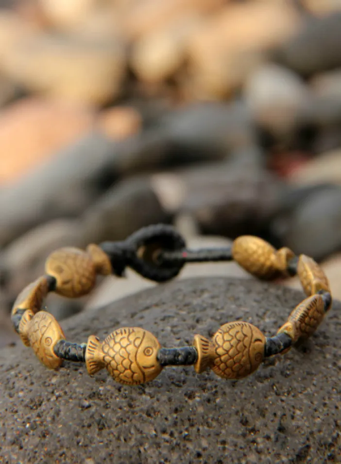 Náramek s kovovými korálky | PachaMama.cz