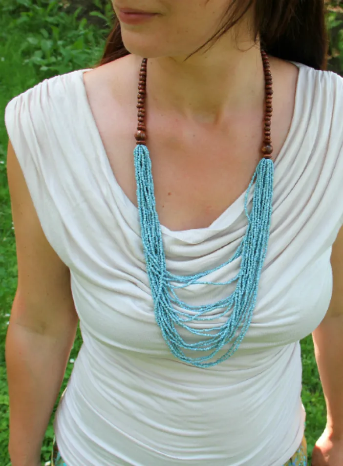 Náhrdelník Kasandra, světle modrý | PachaMama.cz