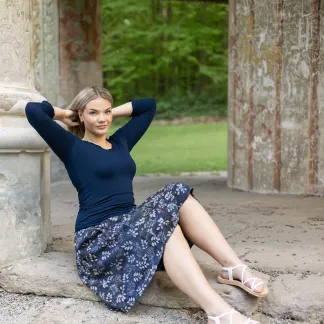 Sukně midi Blue Rosana | PachaMama.cz