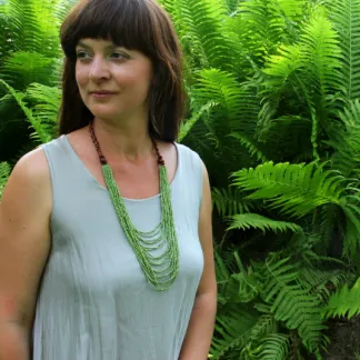 Náhrdelník Kasandra, hráškově zelený | PachaMama.cz