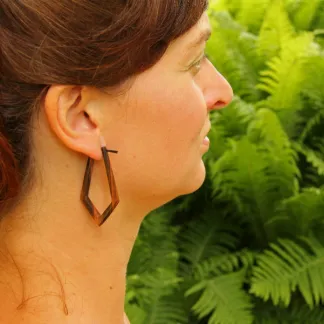 Dřevěné náušnice s tyčkou  | PachaMama.cz