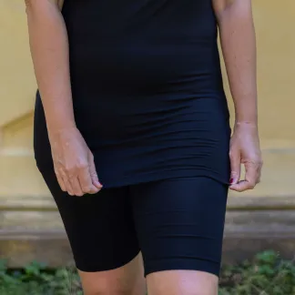 Dlouhé tílko Lenny s všitou braletkou, BLACK | PachaMama.cz